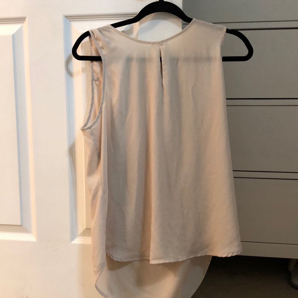 Cute Tan High-Low Blouse Tank Top